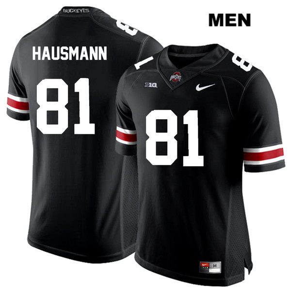 Ohio State Buckeyes Men's Jake Hausmann #81 White Number Black Authentic Nike College NCAA Stitched Football Jersey HU19C05HK
